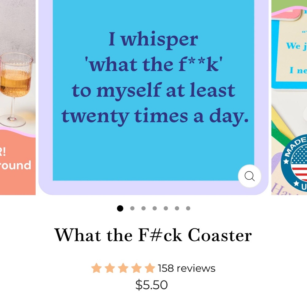 Humorous Quote Coasters Set — Multi-Color Decorative Coasters - Picture 11 of 15